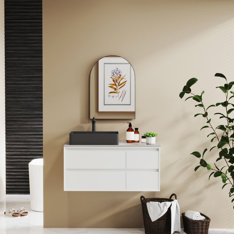 HOMCOM Arch Bathroom Mirror, 50 x 70cm Steel Framed Wall Mirror, Decorative Mirror for Bedroom, Living Room, Entryway