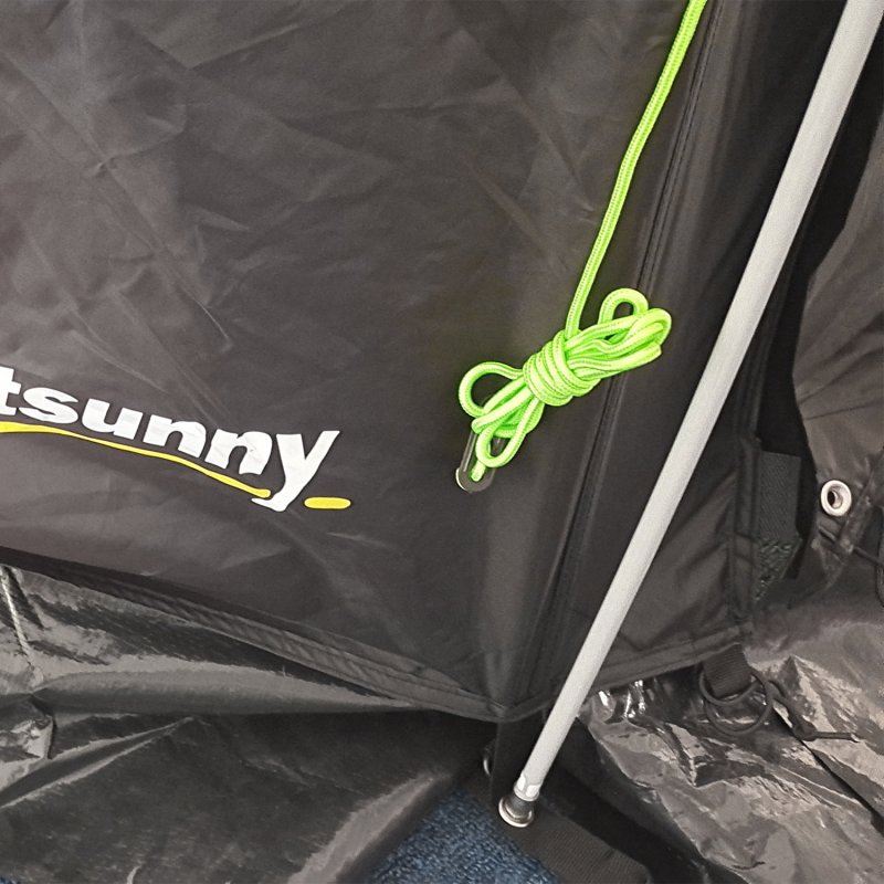 Outsunny 3-4 Man Tunnel Tent, Two Room Camping Tent with Windows and Covers, Portable Carry Bag, for Fishing, Hiking, Sports, Festival - Black