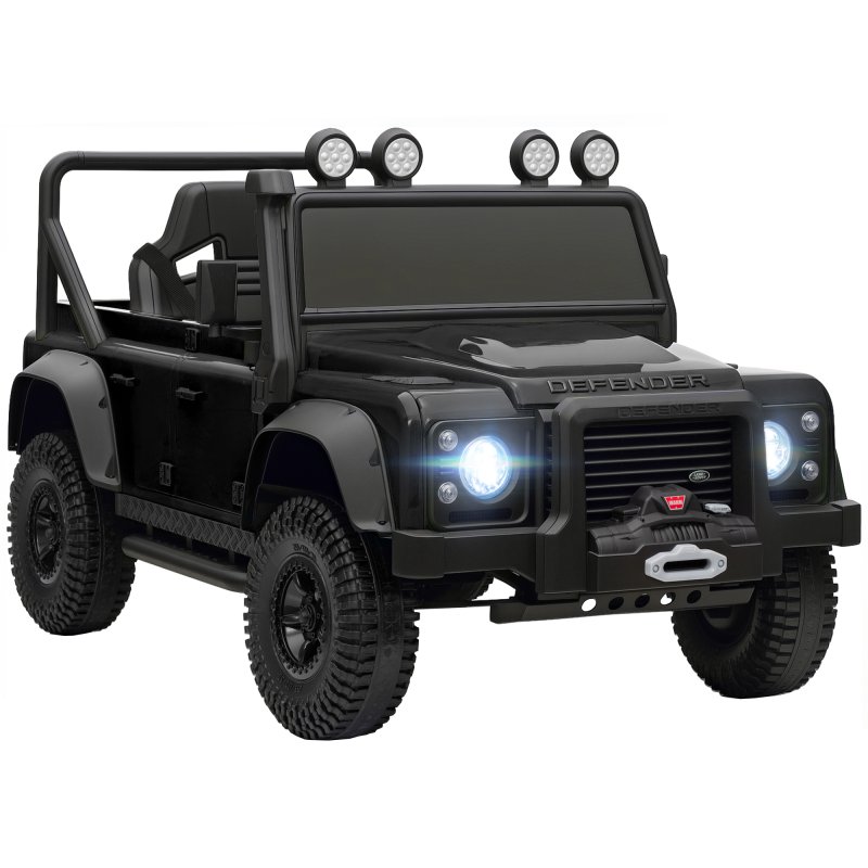 AIYAPLAY Land Rover Licensed Electric Car for Kids, 12V Battery-Powered Kids Ride On Car with Remote Control, Music, Horn, Suspension Wheels, LED Lights, Off-Road Toy for 3-5 Years Old, Black