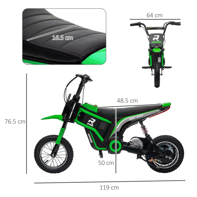 HOMCOM 24V Electric Go Kart for Kids, Drifting Ride-On Racing Go Kart with Slow Start, Music, Horn Honking and Safety Belt, for 8-12 Years Old, Green