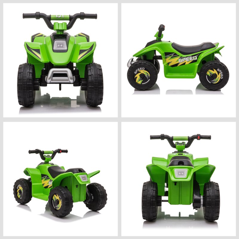 HOMCOM 6V Kids Electric Ride on Car All Terrain Vehicle Toy Quad Bike w/ Forward Reverse Functions Toddlers for 18-36 Months Old Green