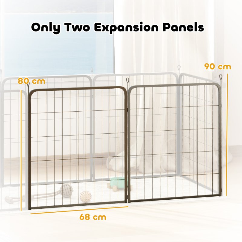 PawHut Dog Pen, 2 Panel Puppy Pen, Portable, Detachable, For Medium Dogs, 60cm Tall, Black