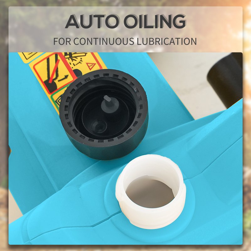 DURHAND Aluminium Chainsaw with Double Brake Protection and Blade Cover, 2000 W, 40 cm, for Wood, Trees and Branches, Blue