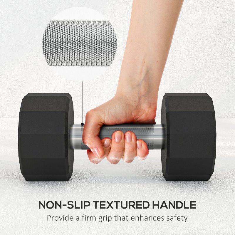 SPORTNOW Dumbbells Set, Hand Weights Pair with 12-Sided Shape and Non-Slip Grip for Men Women Home Gym Workout, 2 x 8kg