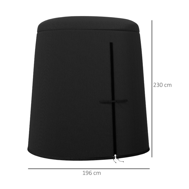 Outsunny Hanging Egg Chair Cover, Outdoor Single Swing Chair Cover, Waterproof Anti-dust Furniture Protector with Zipper, 300D Oxford Fabric for 200 x 230 cm Stand, Black