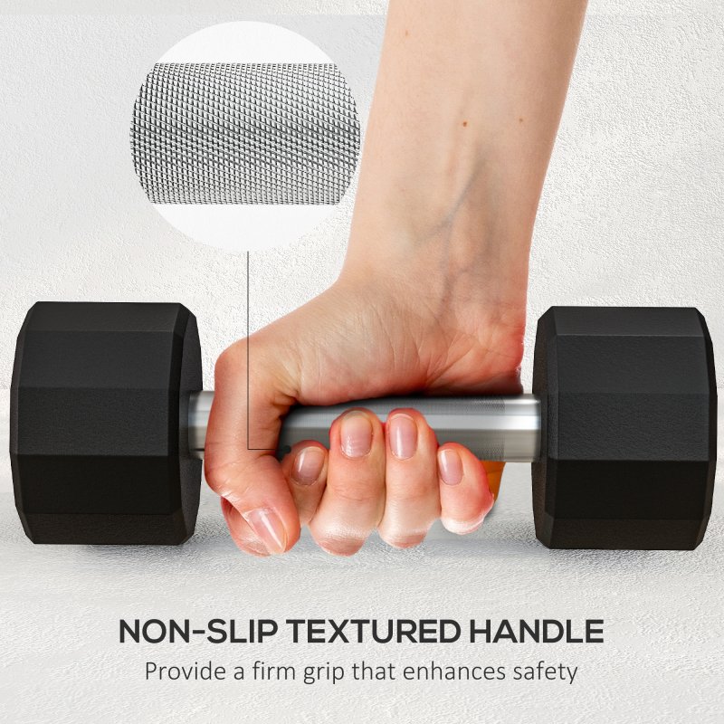 SPORTNOW Dumbbells Set, Hand Weights Pair with 12-Sided Shape and Non-Slip Grip for Men Women Home Gym Workout, 2 x 4kg