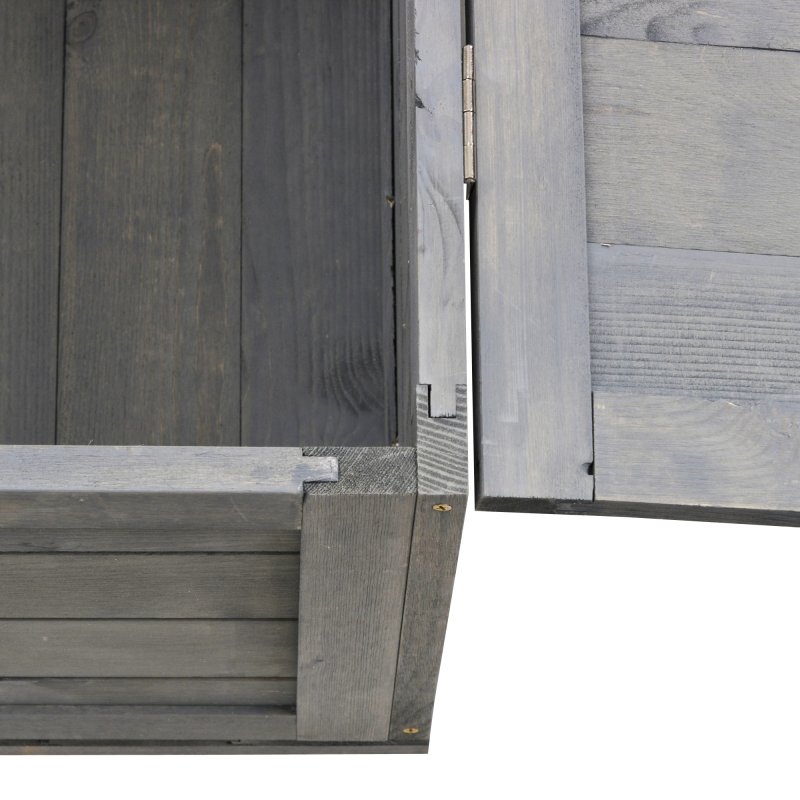 PawHut Tortoise House, Wooden Tortoise Enclosure Small Reptile House with Mesh Roof, Removable Side Panel, for Indoor - Grey