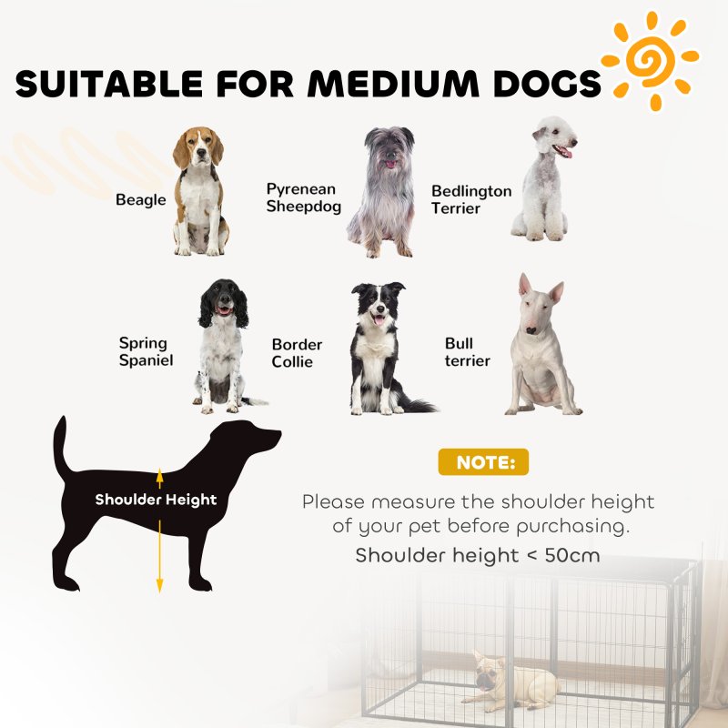 PawHut 2 Piece Dog Pen Expansion Pack for 80cm High Pet Playpen with 3 Connecting Stakes, Puppy Pen for Small and Medium Dogs