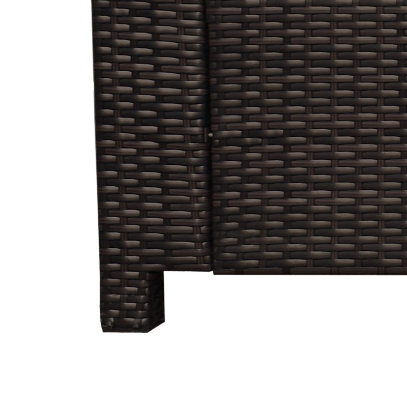 Outsunny 3 Seater Rattan Sofa with 10 cm Thick Padded Cushion, All-Weather PE Wicker Weave Garden Three-seater Bench with Armrests, Brown