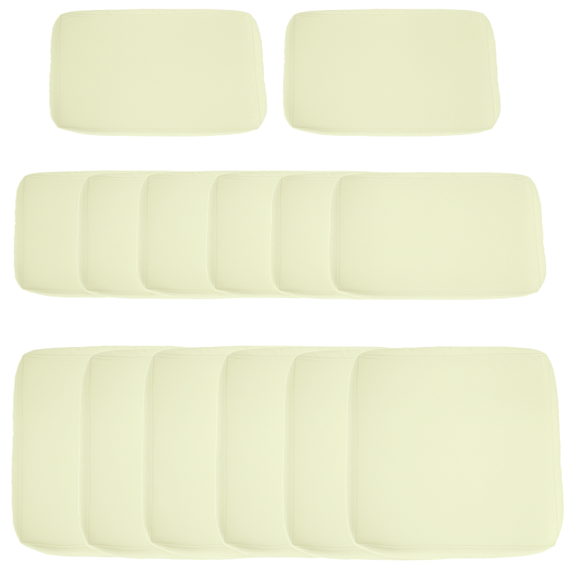 Outsunny Replacement Cushion Covers for Garden Sofa Set, Garden Rattan Sofa Cushion Polyester Cover Replacement Outdoor - No Cushion Included, Cream