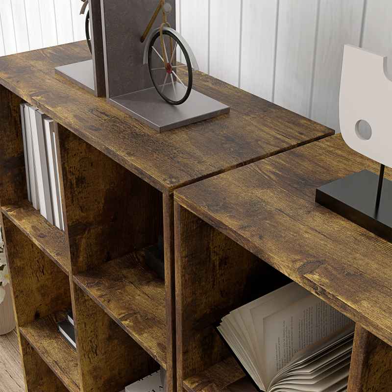 HOMCOM 6-Cube Bookshelf, Modern Freestanding 3-Tier Bookcase, Display Shelving Unit for Living Room, Bedroom, Home Office, Study