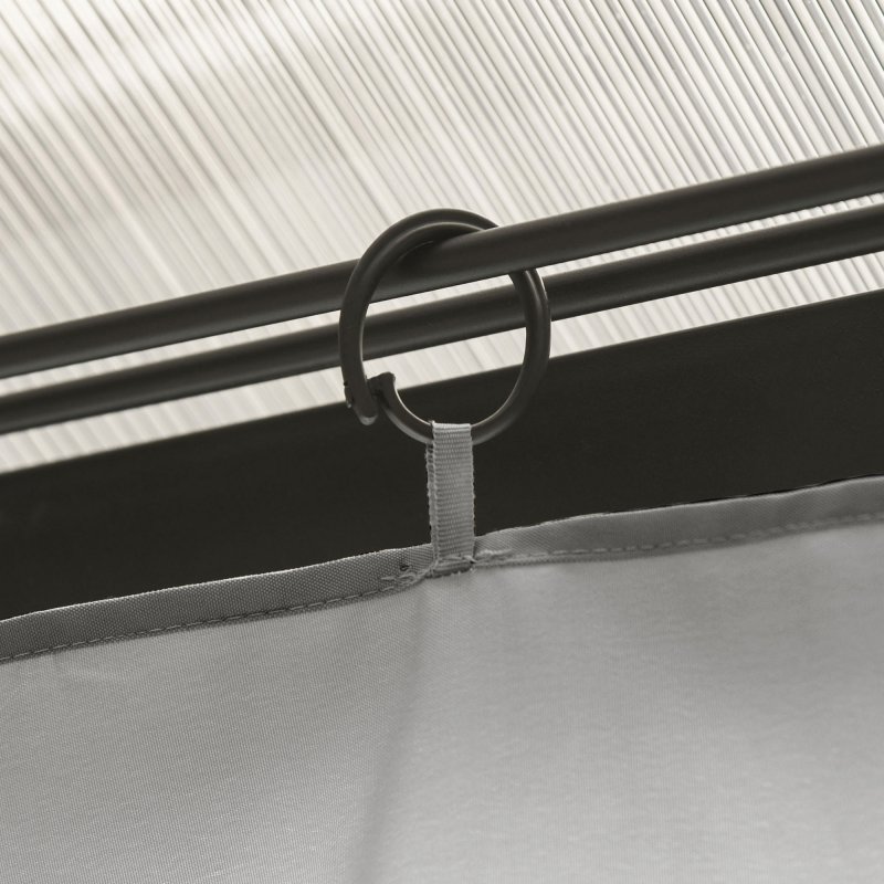 Outsunny 4 Pack Replacement Gazebo Curtains Privacy Panel for Most 3 x 3m Gazebo Canopy Pavillion Outdoor Shelter Sidewalls Accessories Light Grey