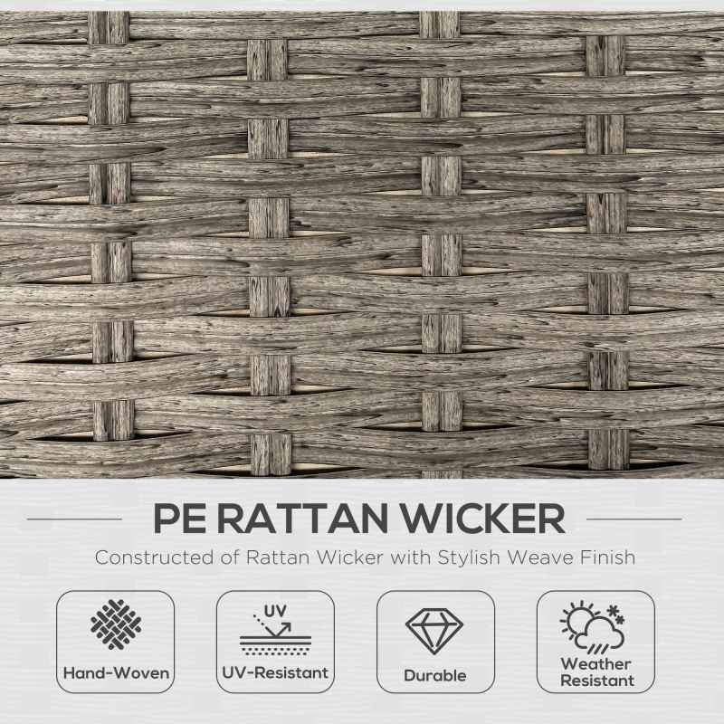 Outsunny 6 Pieces Outdoor PE Rattan Garden Furniture, Patio Wicker Sectional Conversation Corner Sofa w/ Soft Padded Cushion & Liftable Coffee Table, Light Grey