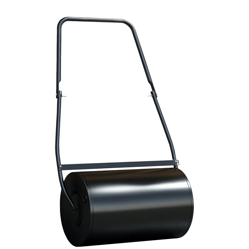 DURHAND 38L Heavy Duty Water or Sand Filled Garden Steel Lawn Roller Drum 50cm Black