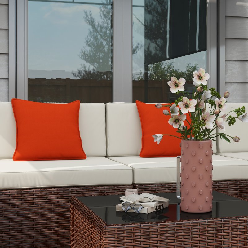 Outsunny 7 Pieces PE Rattan Garden Furniture Set with Thick Padded Cushion, Patio Garden Corner Sofa Sets with Glass Coffee Table and Pillows, Buckle Structure, Mixed Brown