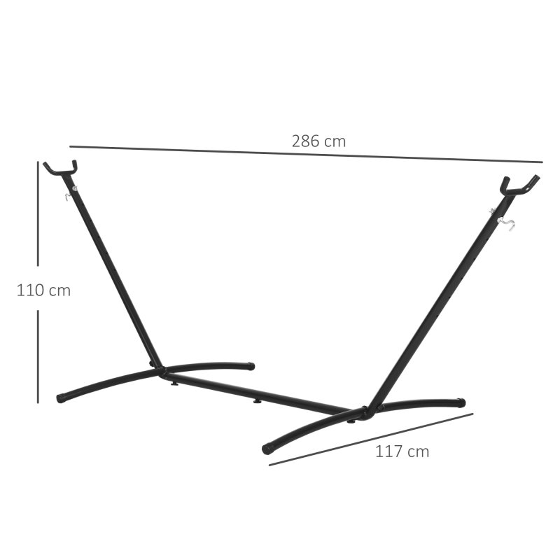 Outsunny 2.86m Universal Hammock Stand Metal Frame Garden Camping Picnic Outdoor Patio Replacement - Stand Only