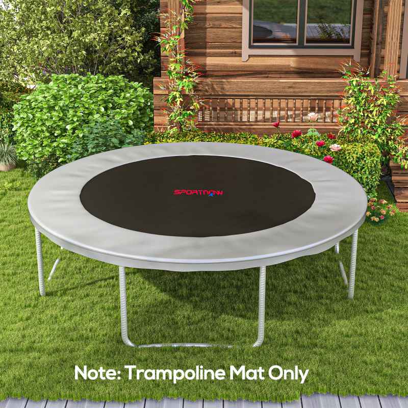 SPORTNOW Trampoline Replacement Mat with Eight Rows of Stitching, Spring Pull Tool, 72 V-Hooks, for 12ft Trampoline, Using 14cm Springs, Trampoline Jumping Mat, Orange