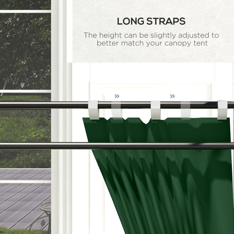 Outsunny Gazebo Side Panels with Zipped Doors and Windows, for 3x3(m) or 3x6m Pop Up Gazebo, 2 Pack Sides Replacement, Green