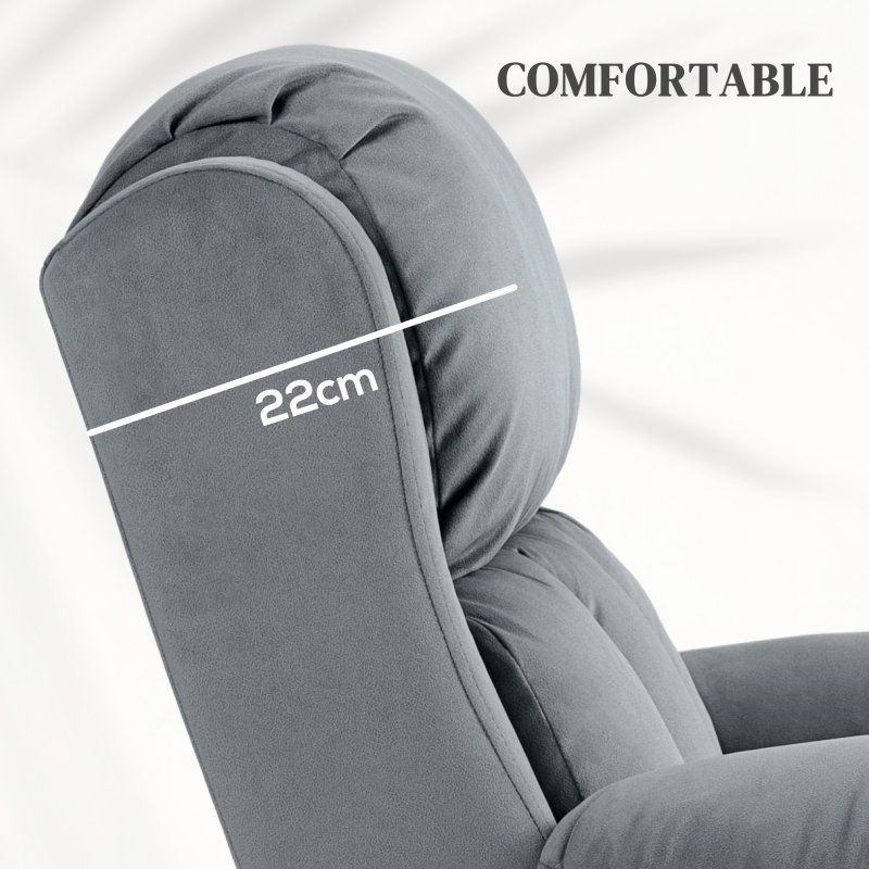HOMCOM Power Lift Riser and Recliner Chair with Vibration Massage and Heat, Leathaire Fabric Electric Lift Chair for Elderly with Remote Controllers, Side Pocket, Pocket Spring, Grey