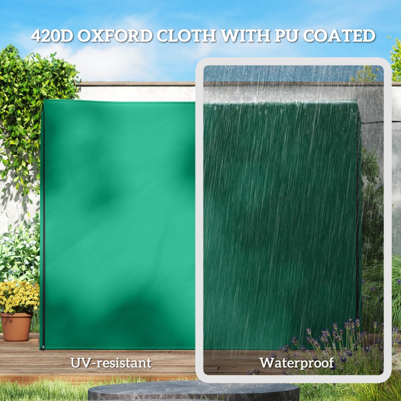 Outsunny 3 Seater Garden Swing Cover, Waterproof Swing Chair Cover, Windproof and Anti-UV 420D Outdoor Swing Bench Cover with Zip, 220 x 125 x 172cm, Green