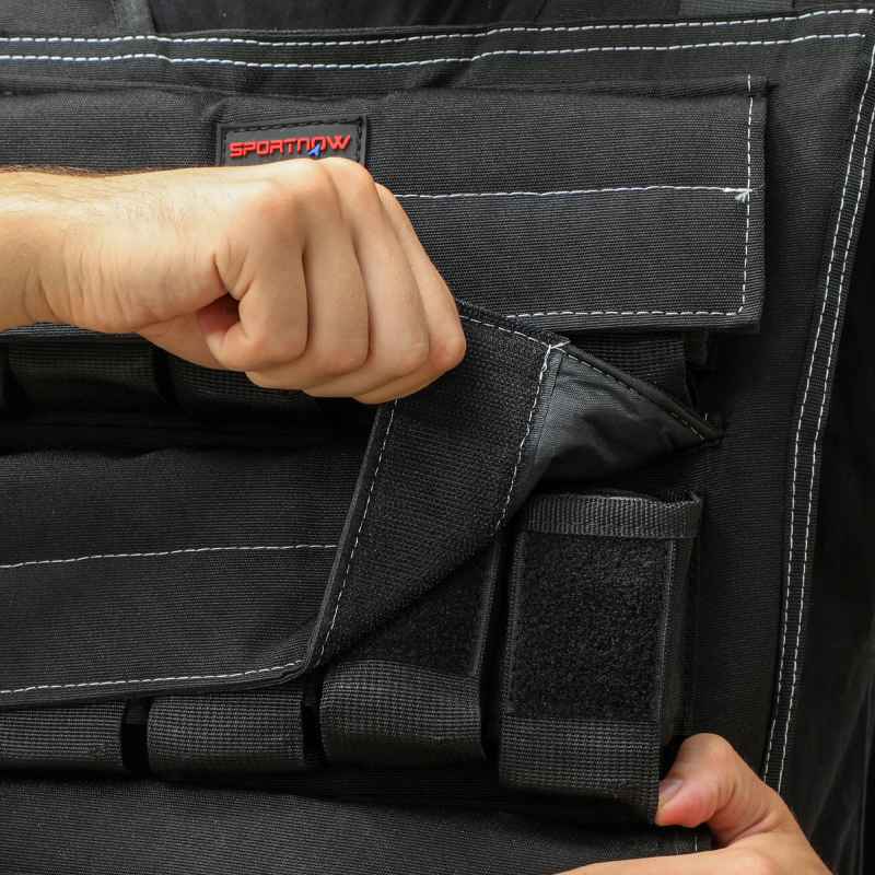 SPORTNOW 15KG Adjustable Weighted Vest, Weight Vest with 15 Metal Weights, Adjustable Straps and Reflective Strips, for Men and Women Running Cardio Exercise Strength Training