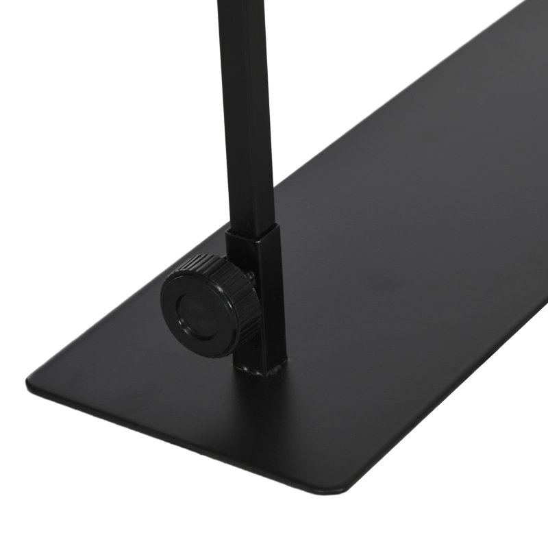 PawHut Reptile Lamp Stand, Adjustable Height and Width Heat Lamp for Reptile Amphibian Terrariums, Light Stand with Hook Hanging Steel Base, 86-129Hcm, 42-50Wcm - Black