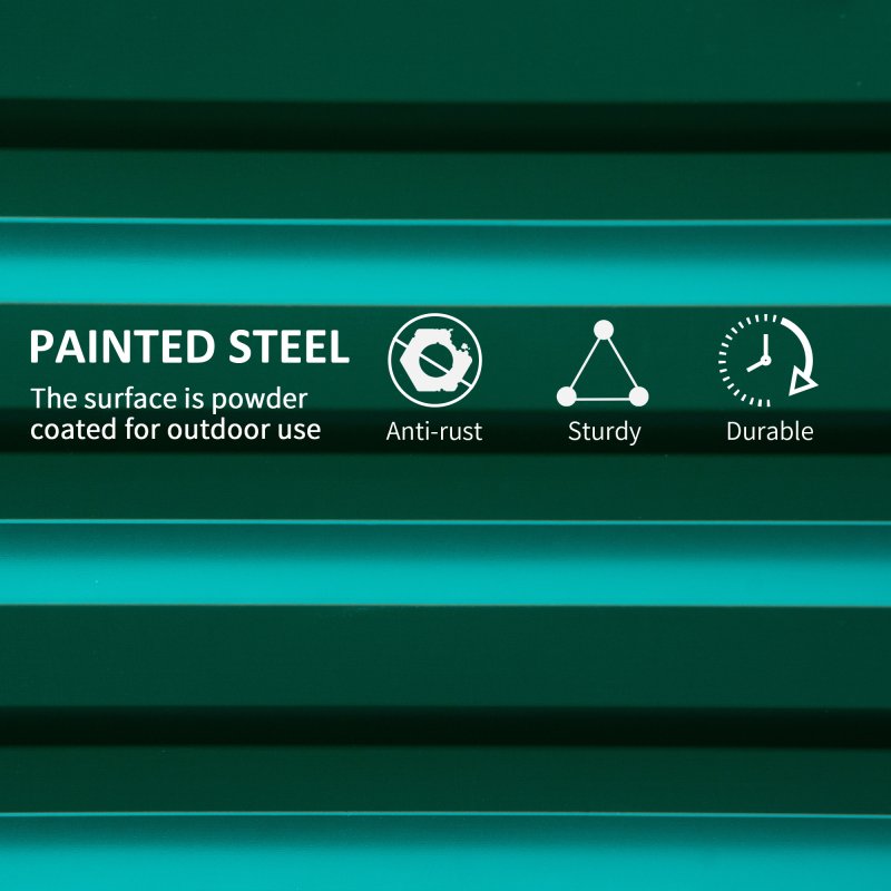 Outsunny 216L Rectangle Raised Garden Bed Box with Weatherized Steel Frame for Vegetables, Flowers and Herbs, 120 x 60 x 30.5cm, Green