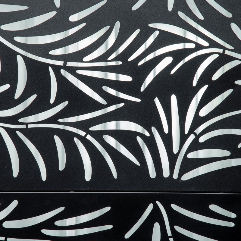 Outsunny Decorative Garden Privacy Screen with Stand, 6.5FT Freestanding Metal Outdoor Divider, Decorative Privacy Panel with Expansion Screws for Garden Pool Hot Tub, Willow Branch Style, Black