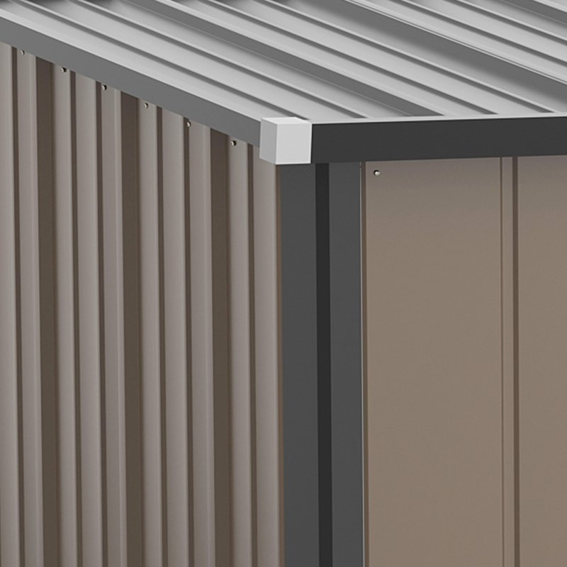 Outsunny 5ft x 3ft Lean to Garden Shed, Metal Outdoor Storage Shed with Single Lockable Door, Tool Storage Shed for Garden, Patio, Brown