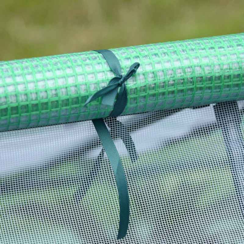 Outsunny 180 x 140 x 80cm Portable Mini Greenhouse, Garden Small Green House with Zipped Windows and Door, Tunnel Planting Shed, Outdoor Flower Planter Warm House, Dark Green