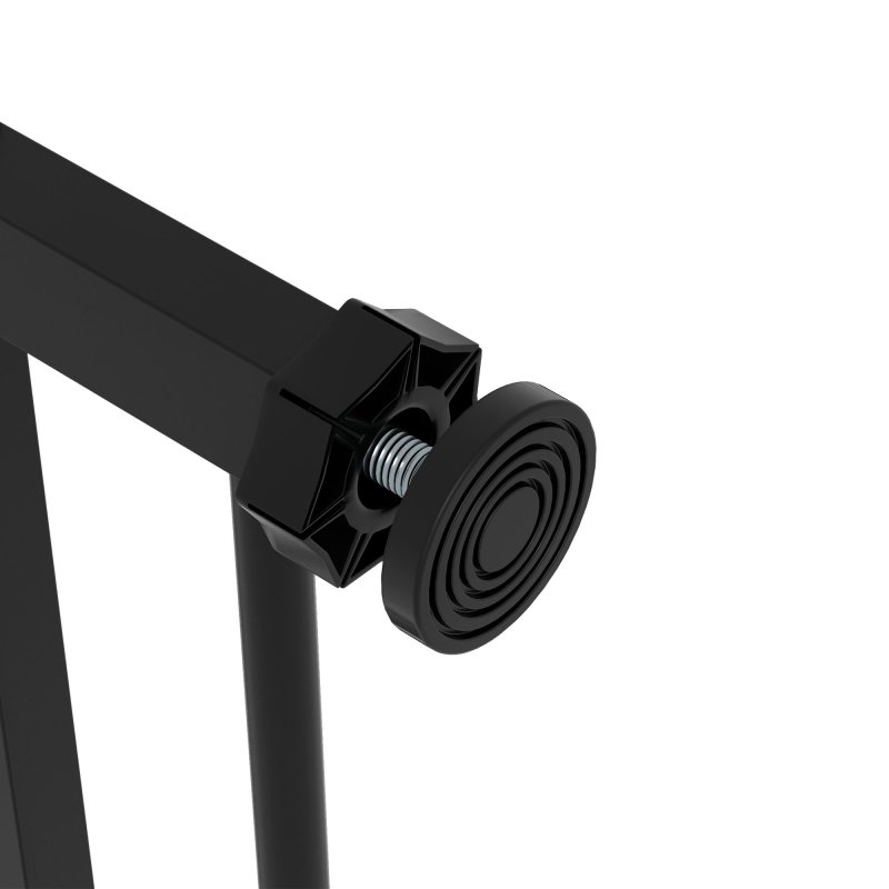 PawHut Dog Gate Stair Gate Pressure Fit Pets Barrier Auto Close for Doorway Hallway, 74-80cm Wide Adjustable, Black