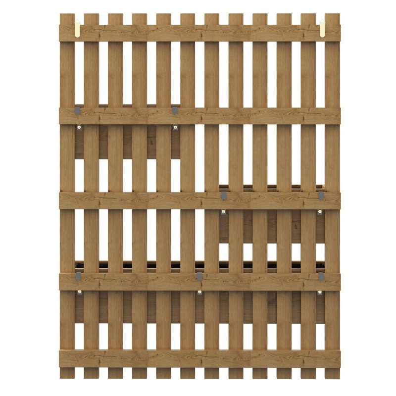 Outsunny Wall-mounted Wooden Garden Planters with Trellis, Drainage Holes and 3 Movable Planter Boxes, Wall Raised Garden Bed for Patio, Carbonised