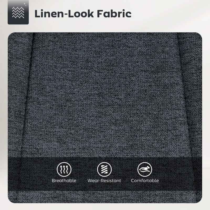 HOMCOM Bar Stools Set of 2, Swivel Barstools, Height Adjustable Breakfast Bar Chairs with Backrest and Footrest for Kitchen Island Counter, Dining Room, Dark Grey