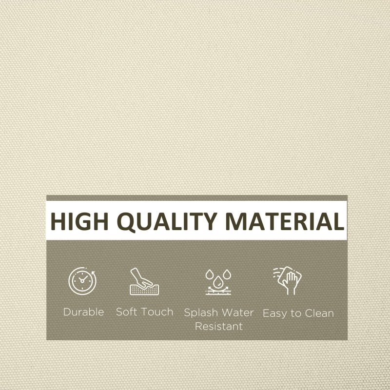 Outsunny Rattan Cushion Covers, Outdoor Seat Cushion Covers, Garden Furniture Covers Replacement - COVER ONLY, Cream White