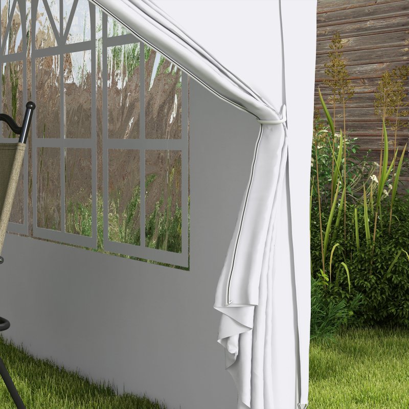Outsunny 3 x 3(m) Pop Up Gazebo, Water and UV Resistant Party Tent Camping Canopy Marquee with Carry Bag, White