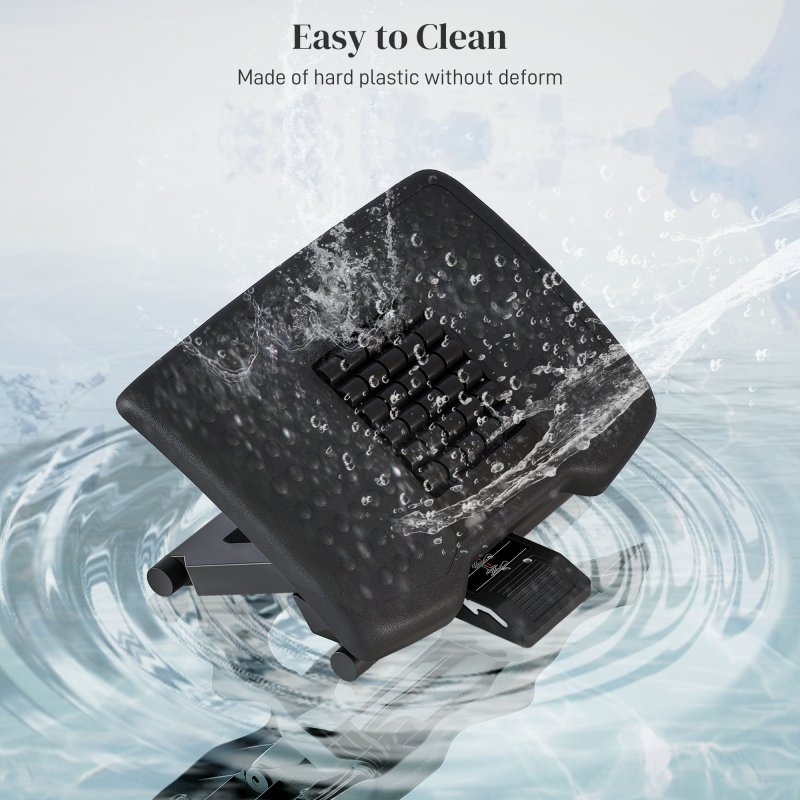 HOMCOM Foot Rest Under Desk with Massage Rollers, Desk Footrest at Work with Adjustable Angle and Height, Ergonomic Non-Slip Foot Stool for Office and Home