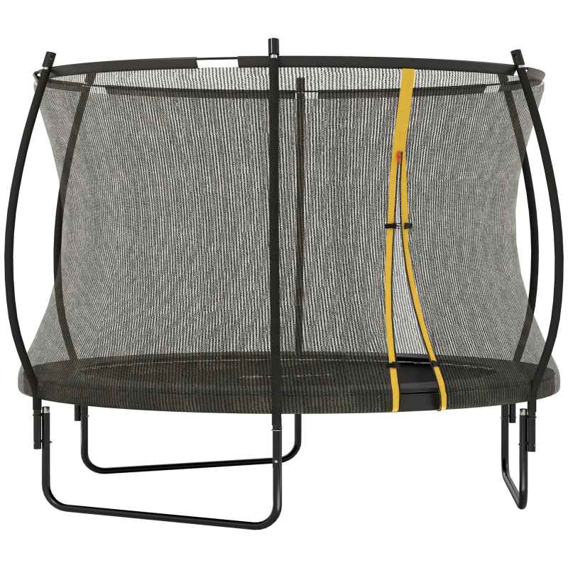 SPORTNOW 10ft Trampoline with Enclosure Net, Spring Cover, Outdoor Trampoline Garden Jumping Mat, Black