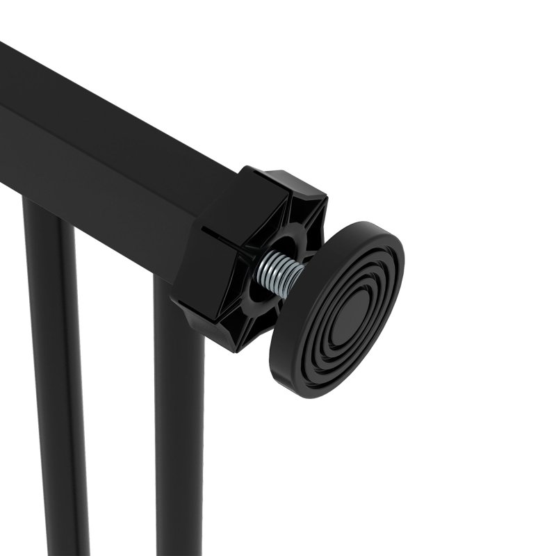 PawHut Dog Gate Stair Gate Pressure Fit Pets Barrier Auto Close for Doorway Hallway, 74-87cm Wide Adjustable, Black