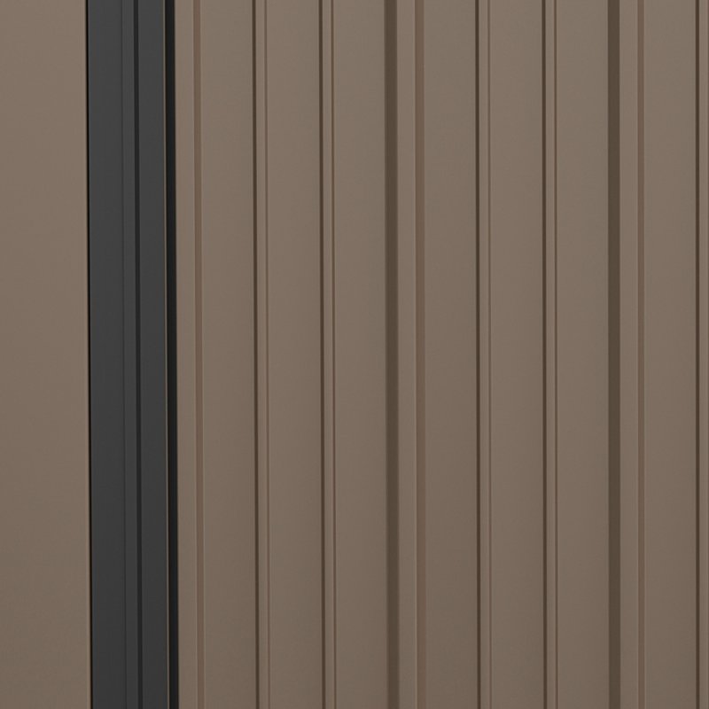 Outsunny 5ft x 3ft Lean to Garden Shed, Metal Outdoor Storage Shed with Single Lockable Door, Tool Storage Shed for Garden, Patio, Brown