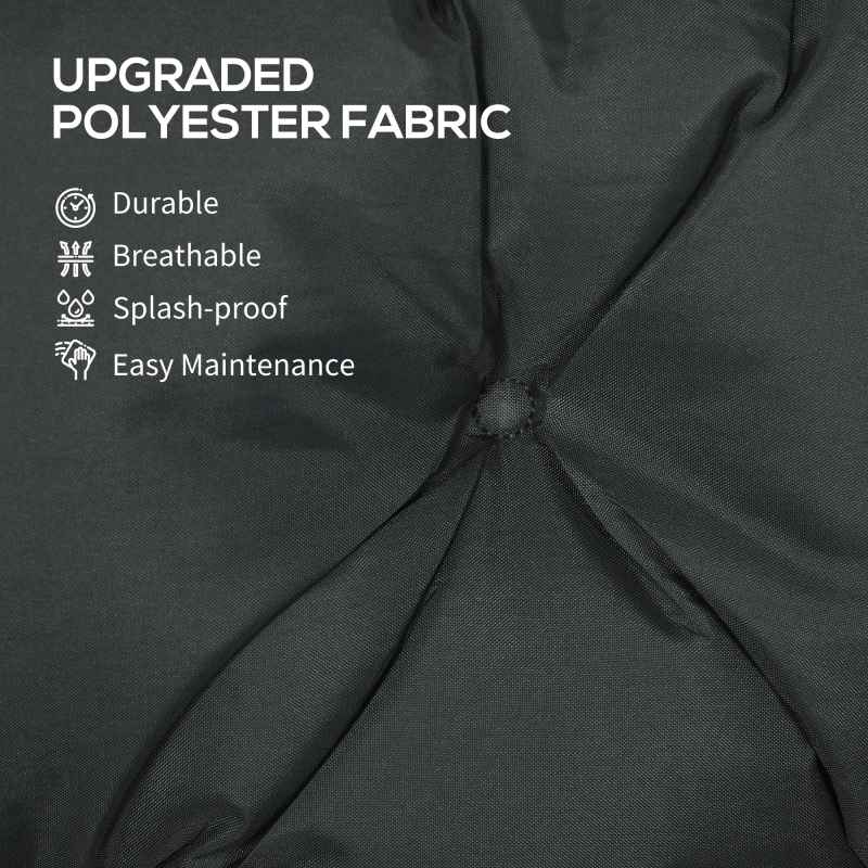 Outsunny 3 Seater Bench Pad, Garden Chair Cushion with Back and Ties for Indoor and Outdoor Use, 98 x 150 cm, Black