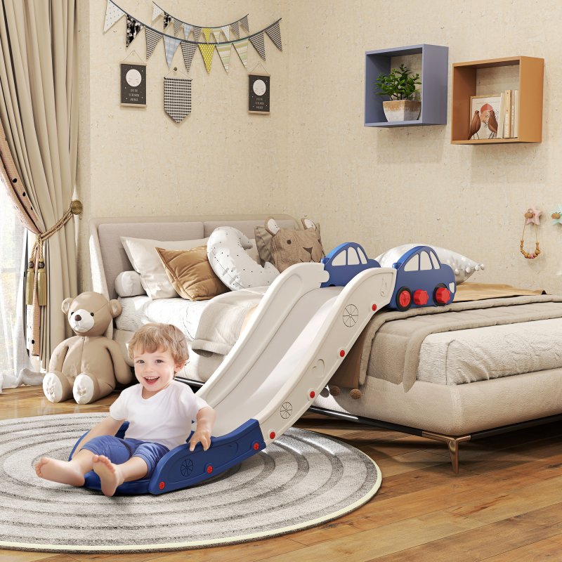 AIYAPLAY Sofa Slide, Indoor Toddler Slide with Extended Length for Bed, Stair, Easy to Assemble and Store, Blue
