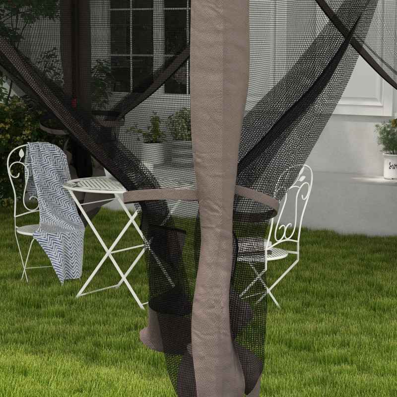 Outsunny 3 x 3(m) Pop Up Gazebo, Marquee Party Tent with Double Tier Roof, Netting and Carry Bag, Event Shelter for Outdoor Patio, Light Grey