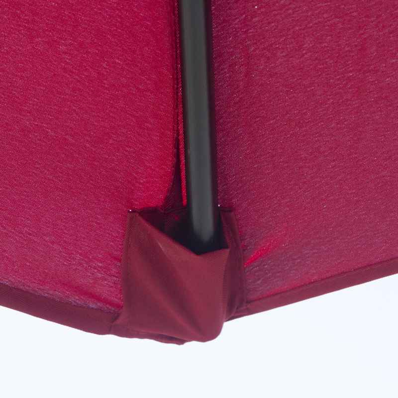 Outsunny 3(m) Garden Parasol Umbrellas, Outdoor Sun Shade with 8 Ribs, Tilt and Crank Handle for Balcony, Bench, Garden, Wine Red