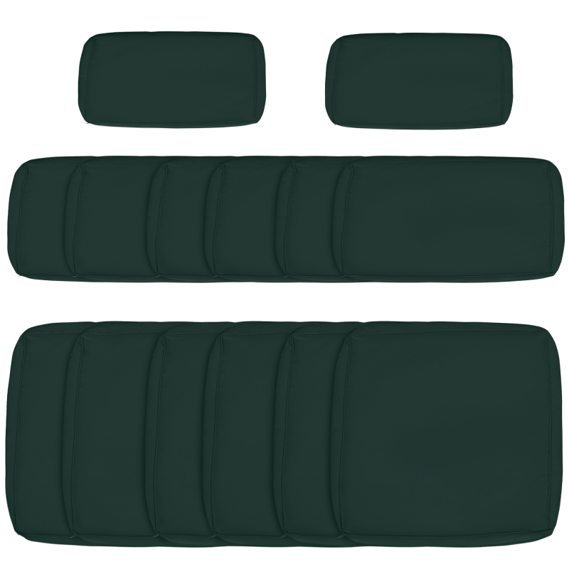 Outsunny Replacement Cushion Covers for Garden Sofa Set, Garden Rattan Sofa Cushion Polyester Cover Replacement Outdoor - No Cushion Included, Grey