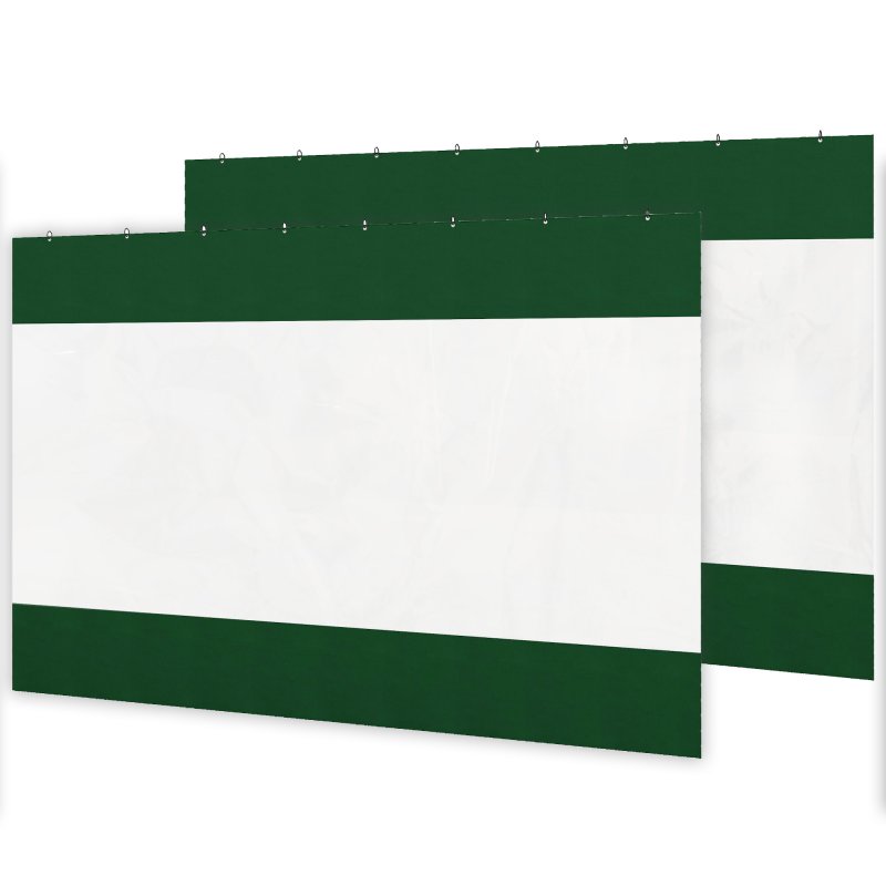 Outsunny 2 Pack Pergola Gazebo Side Panels with Large Window, for 3(m) Long Garden Pergola, 3x2m Gazebo Side Curtains Replacement, Green