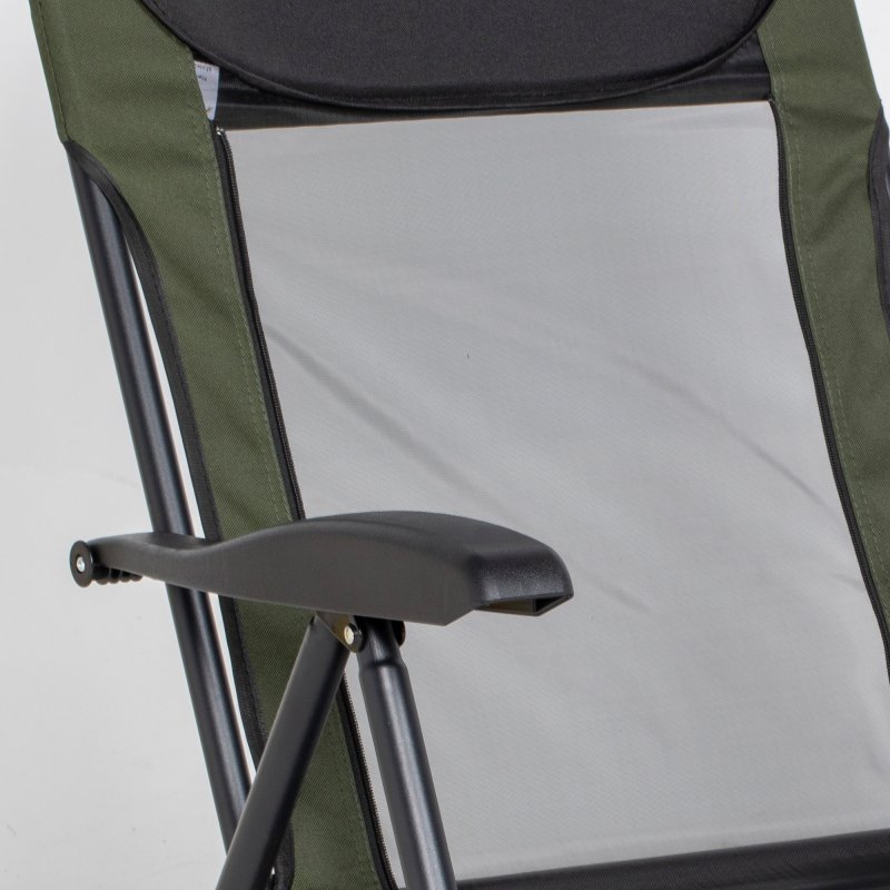 Outsunny Portable Fishing Chair, Lightweight Camping Chair with Reclining Backrest, Adjustable Legs and Mud Feet, 180kg Heavy Duty Folding Chair, Dark Green