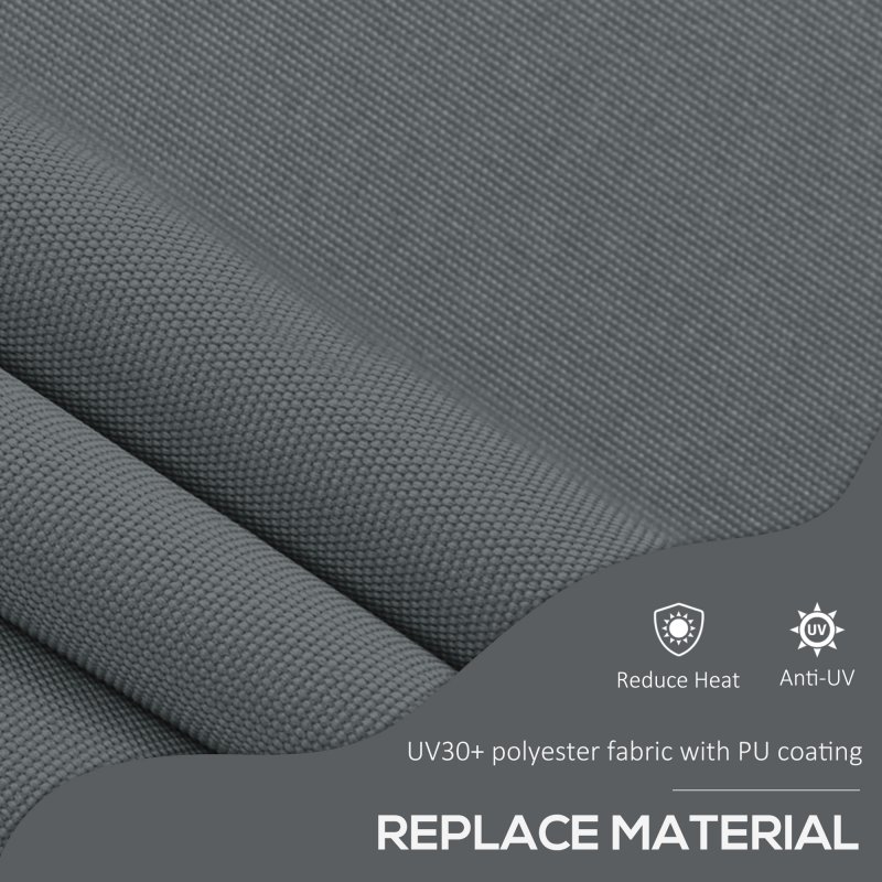 Outsunny 2 x 1.2m Free Standing Retractable Awning, Non-Screw Patio Sun Shade Shelter with Support Pole Stand and UV Resistant Fabric, for Window, Door, Porch, Deck, Dark Grey