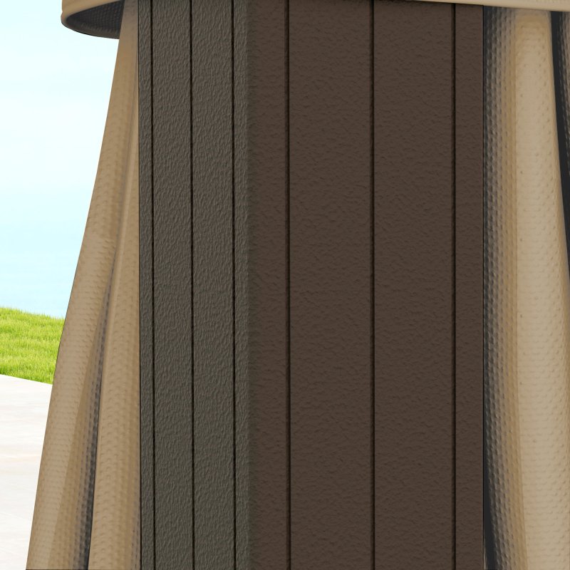 Outsunny 3 x 3 m Hardtop Gazebo with Netting and Curtains, Garden Gazebo Canopy Shelter with Metal Roof, Aluminium Frame, for Garden, Deck, Bronze Tone