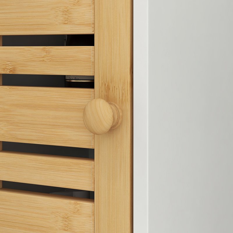 HOMCOM Bathroom Cabinet with Toilet Paper Holder, Slim Bathroom Floor Storage Cabinet Unit with Adjustable Shelf, Toilet Paper Stand, 78cm Tall, White