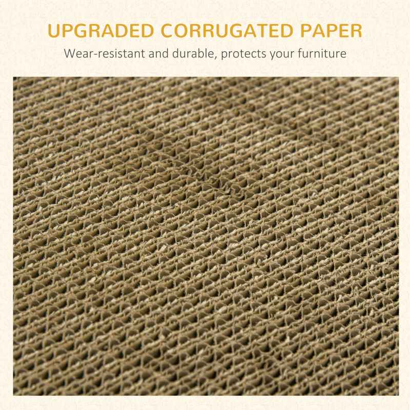 PawHut Cardboard Cat House with Scratcher, Catnip, Recyclable Corrugate Scratcher for Indoor Cats, Cat Scratching Board Pad,  42 x 30 x 37cm